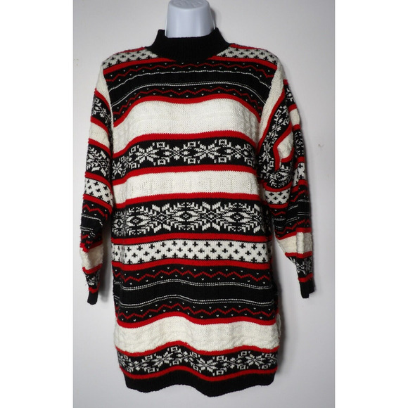 Alfred Dunner Sweater Small Knit Pull Over Grandma Core Nordic Fair Isle Ski Vtg - Picture 1 of 12